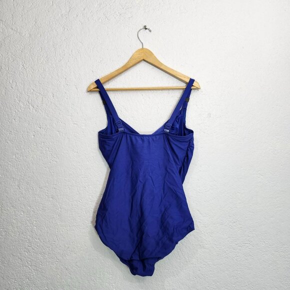 Prima Donna underwire,side-ruched swimsuit. Peacock blue. - Picture 3 of 4